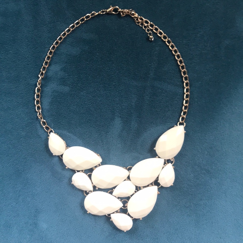Gold and white statement necklace